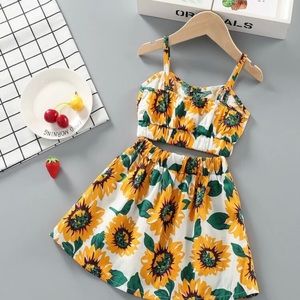 Toddler Sunflower Cami Top & Skirt Set